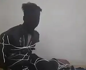 Homosexual victim restrain bondage in suit